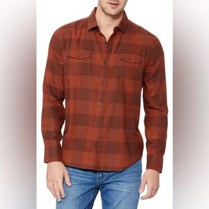 PAIGE Men's Brick Checkered Button Down Shirt